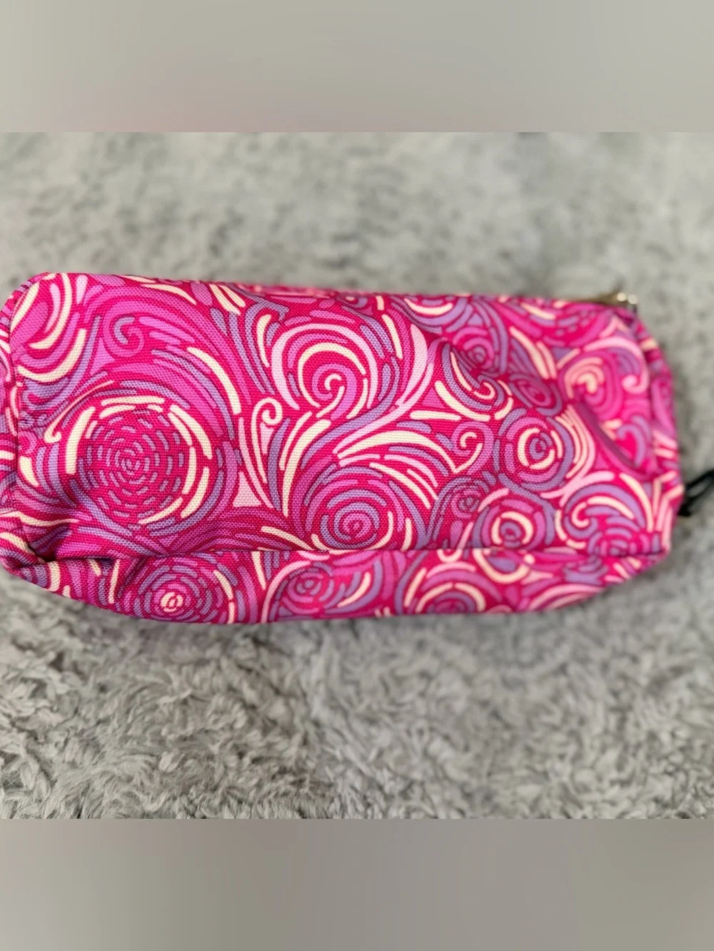 L.L. Bean Vintage Pink Swirl Zippered Pencil Pouch
